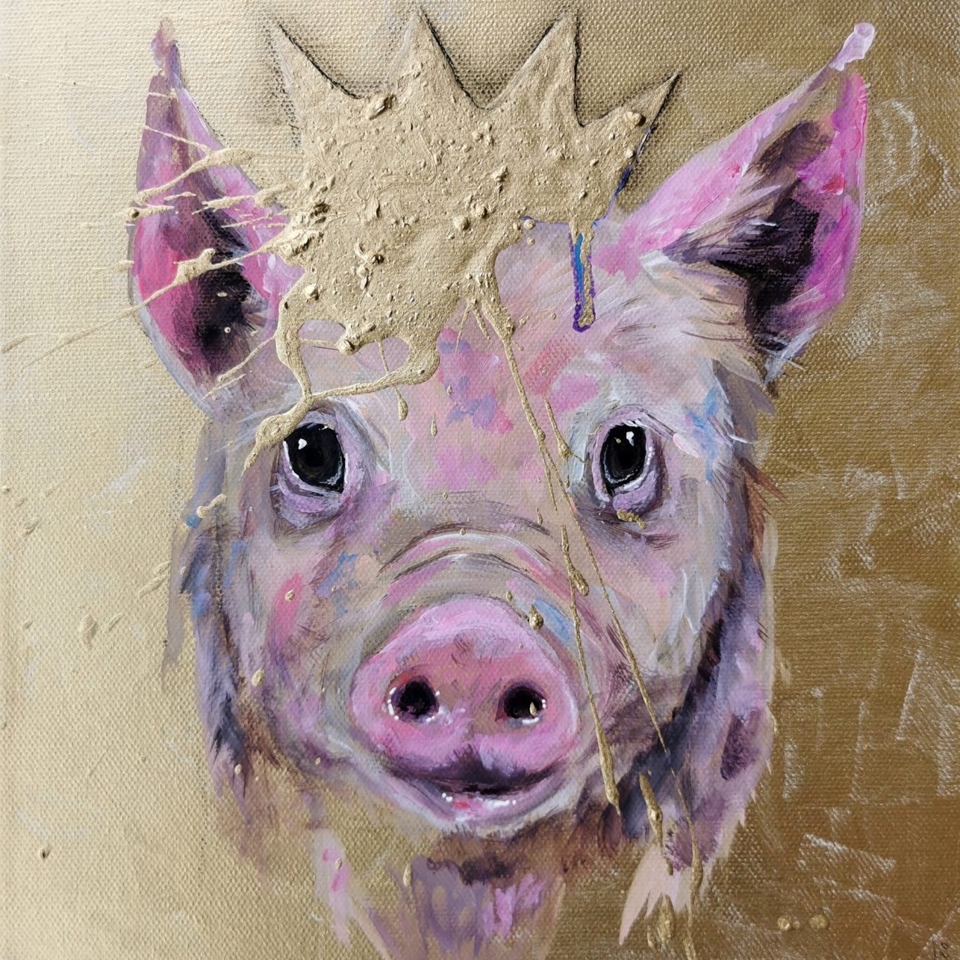 „Der König der Tiere“, 40x30 cm, Acryl auf Leinwand, 2020